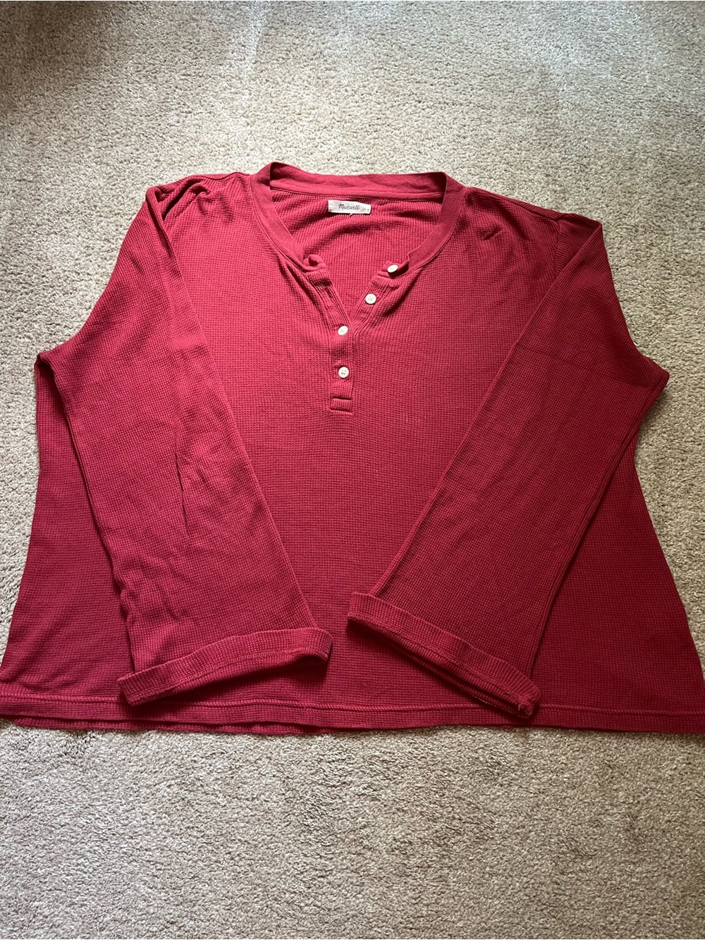 Madewell Waffle Henley Long-Sleeve Top